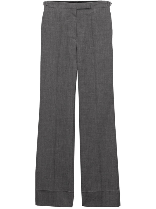 Belted Wool Tailored Trousers