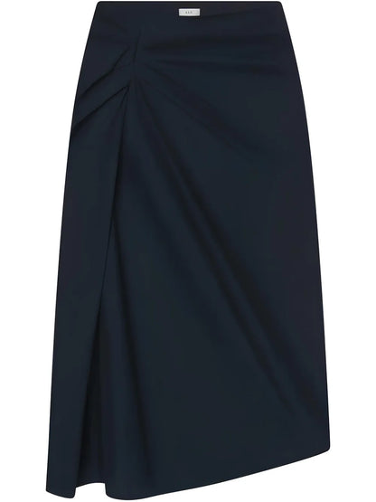 Draped-Detailing Midi Skirt
