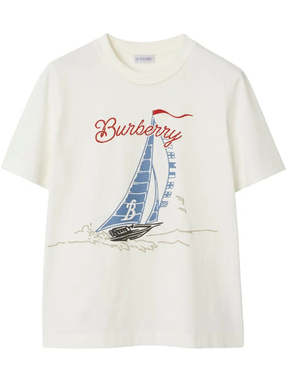 Sailboat-Print Cotton T-Shirt