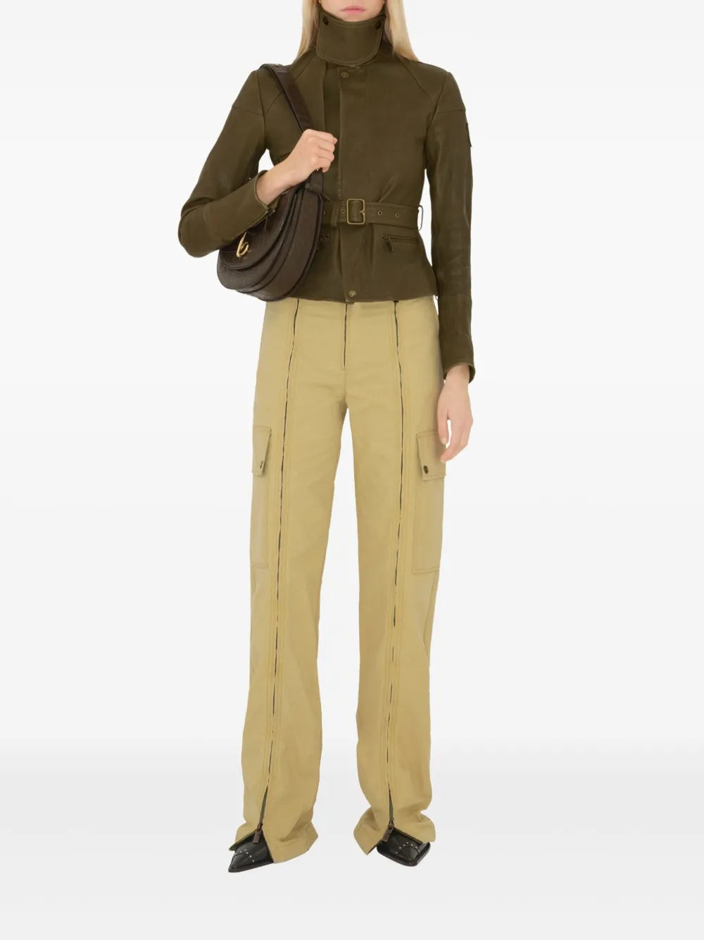 Zip Straight-Leg Trousers