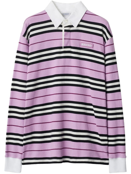 Striped Cotton Polo Top