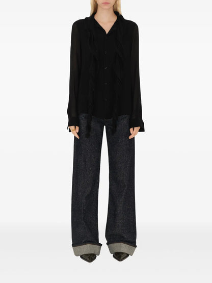 Ruffled Silk Blouse