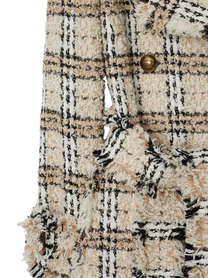 Check Bouclé Coat