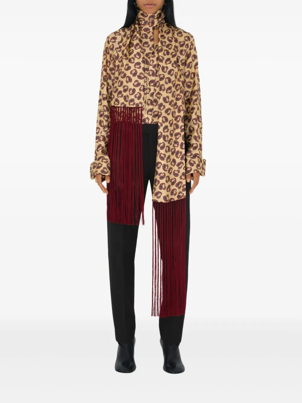 Paisley-Print Silk Shirt