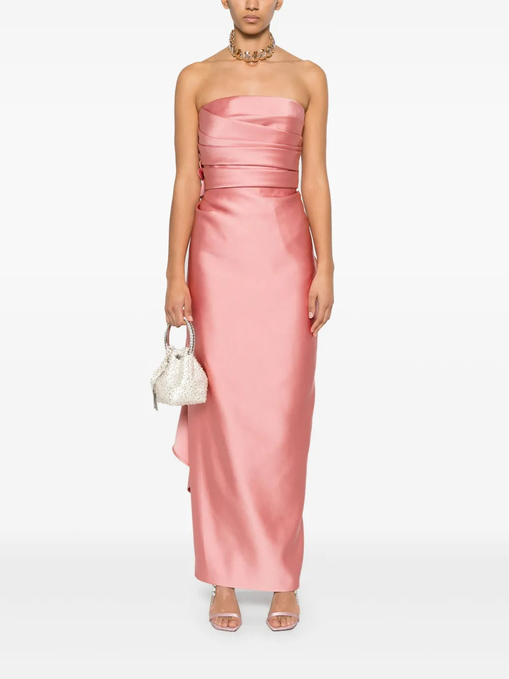 Floral-Appliqué Gown