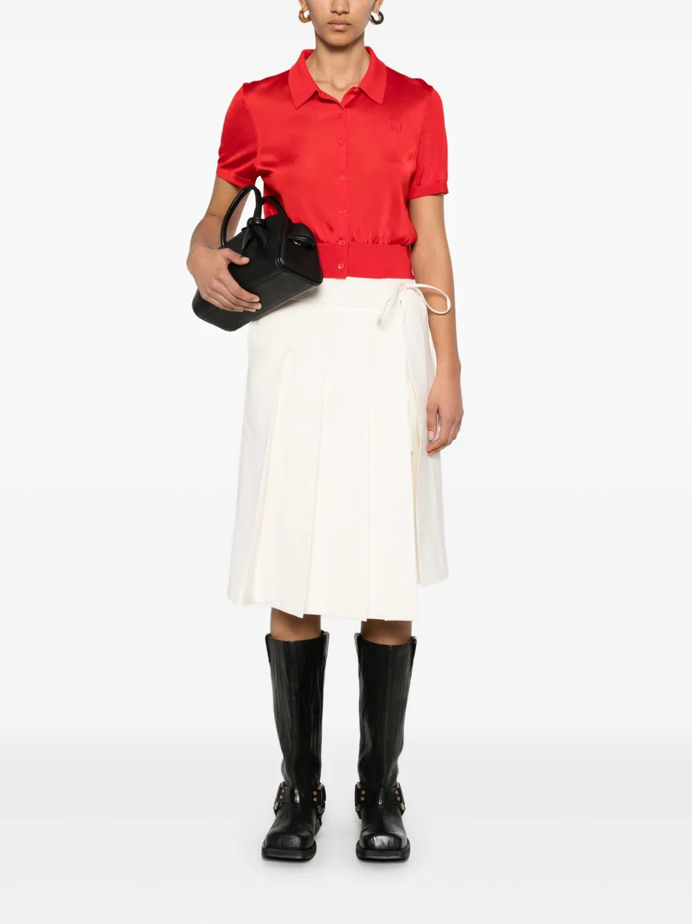 Pleated Wrap Skirt