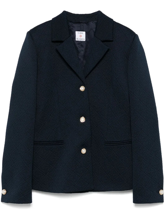 Monogram-Jacquard Single-Breasted Jacket