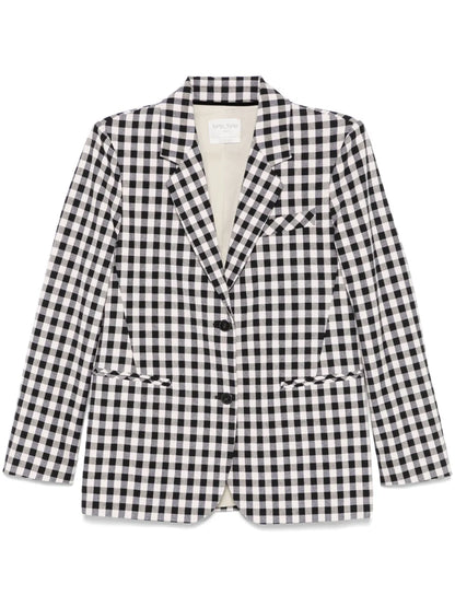 Gingham-Check Blazer