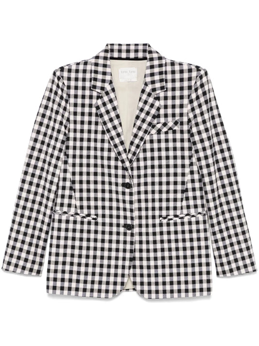 Gingham-Check Blazer