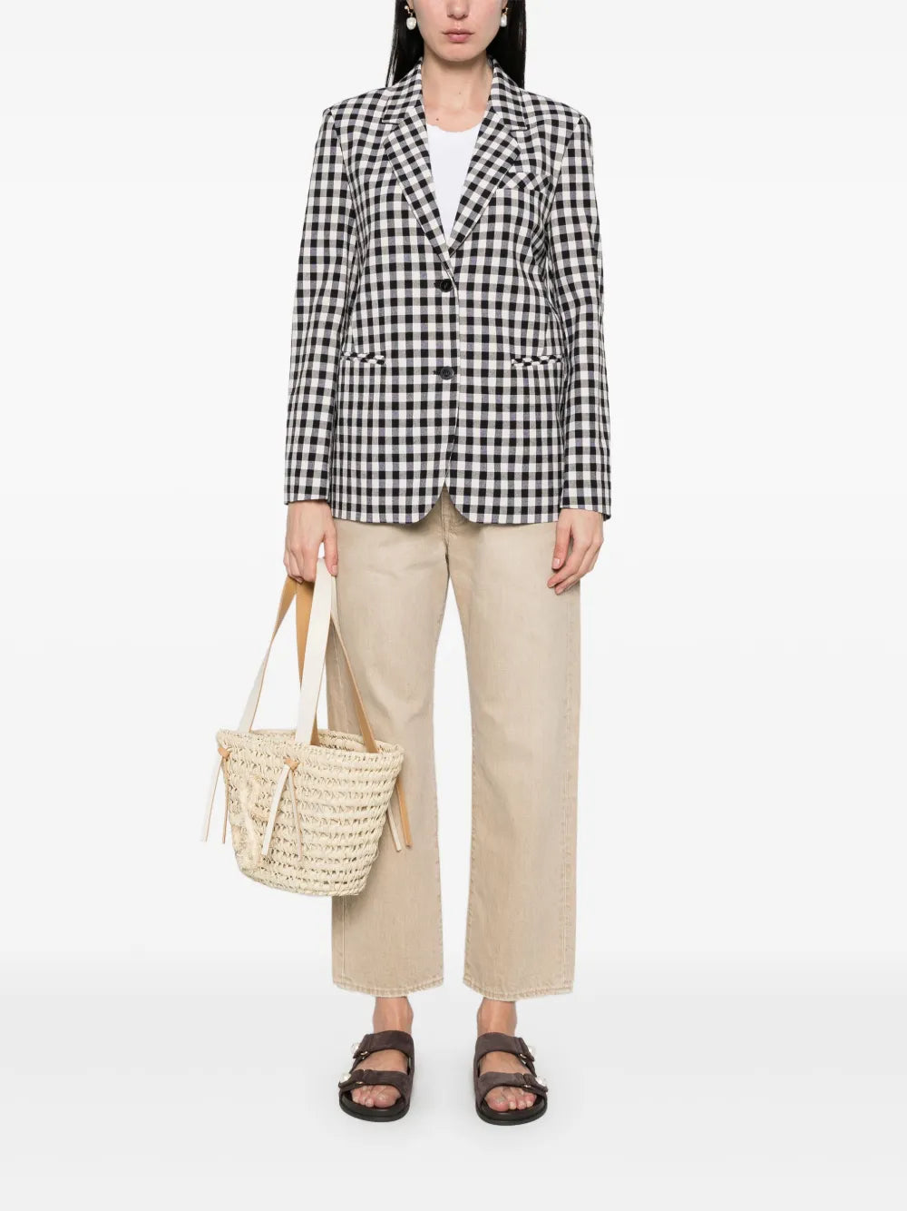 Gingham-Check Blazer