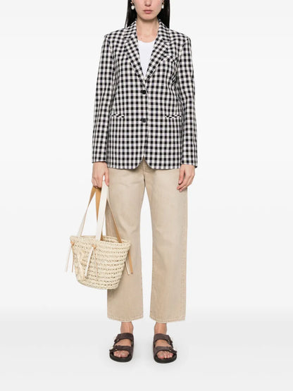 Gingham-Check Blazer