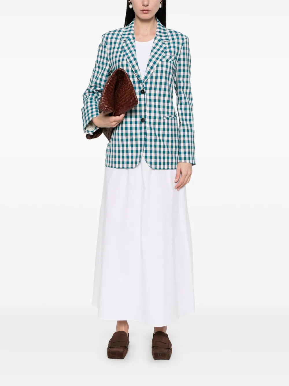 Gingham-Check Blazer