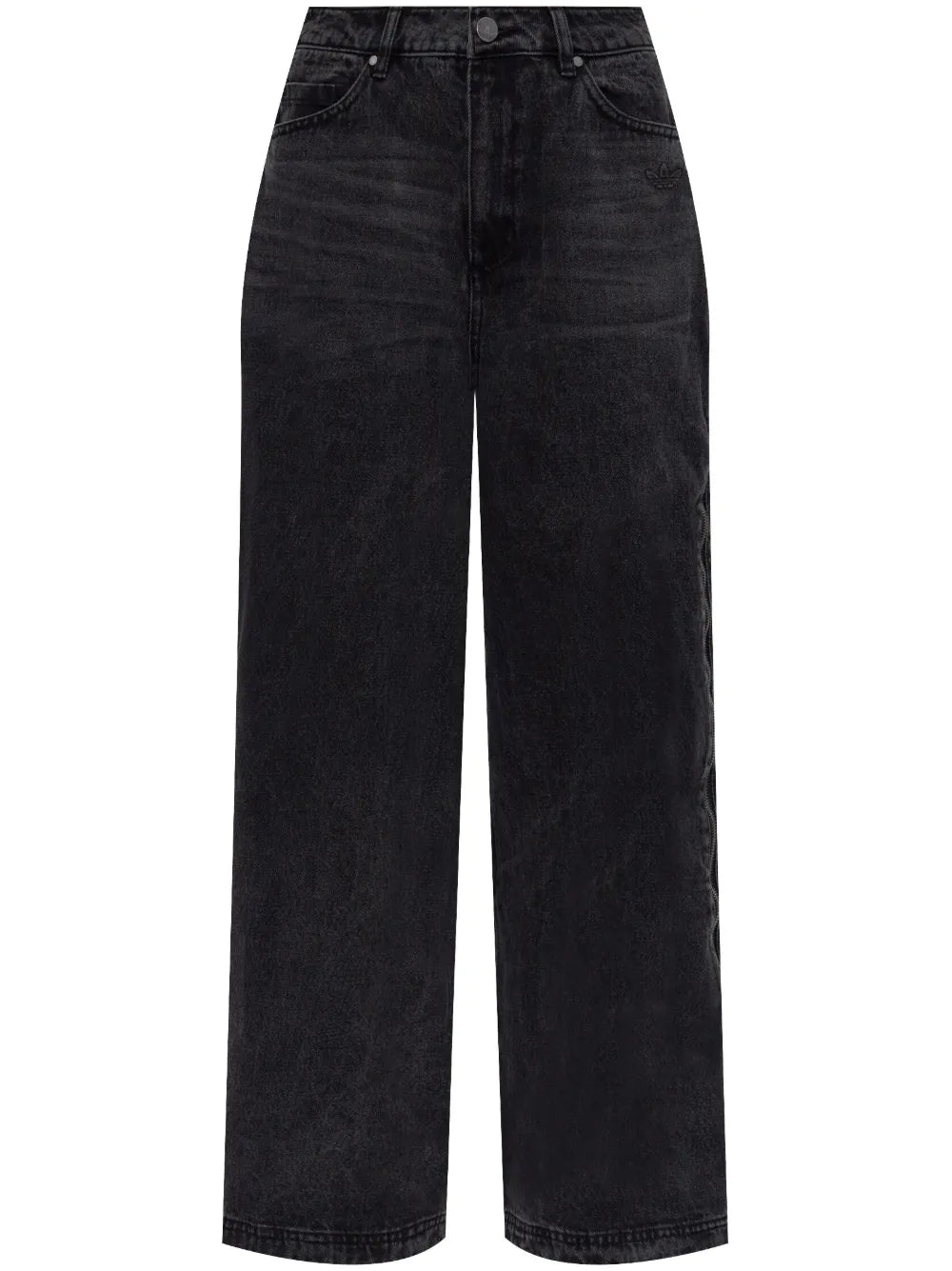 Zip-Detail Wide-Leg Jeans