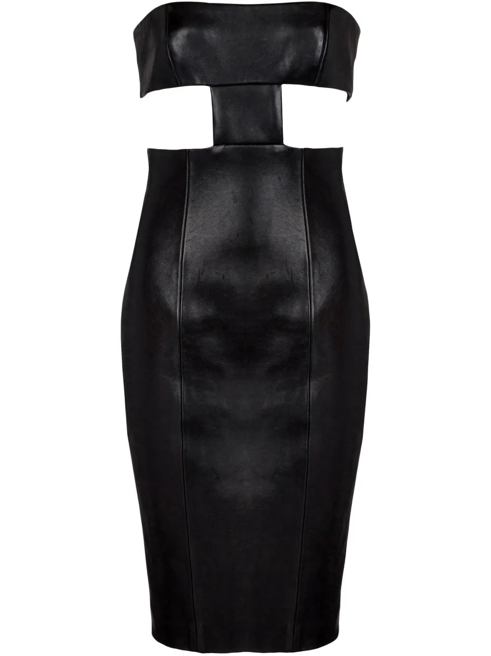 Strapless Leather Mini Dress