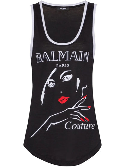 Graphic-Print Tank Topi