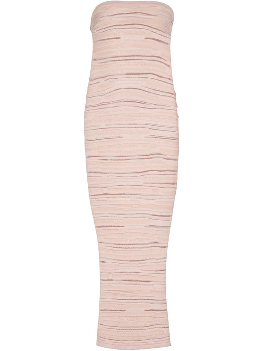 Strapless Knit Midi Dress