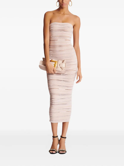 Strapless Knit Midi Dress