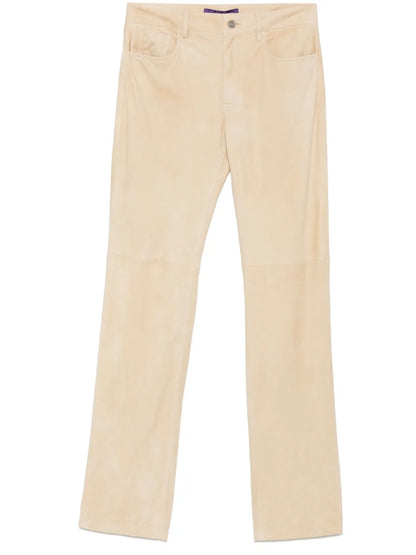 Suede Straight Trousers