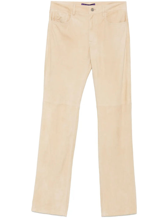 Suede Straight Trousers