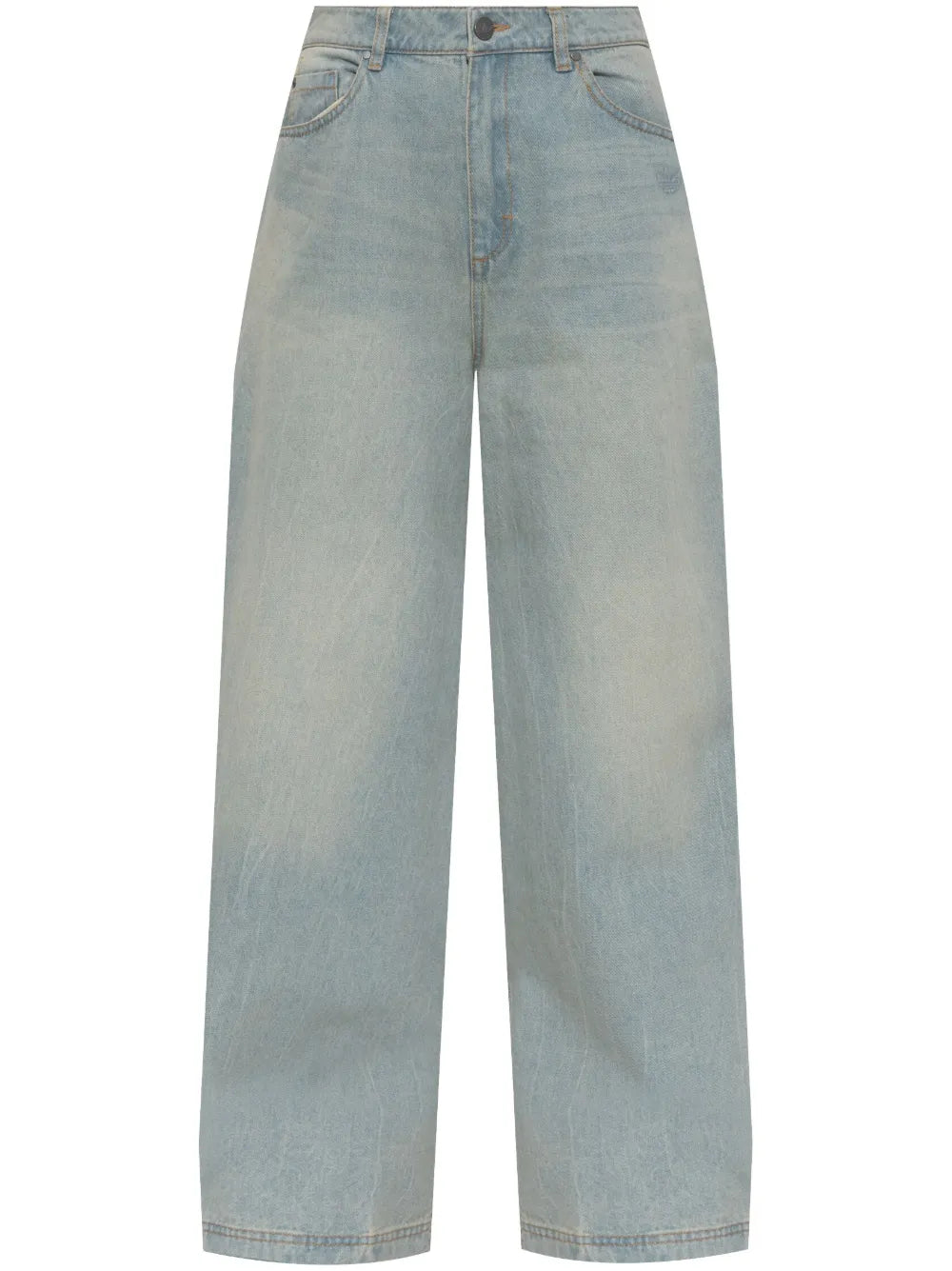 Zip-Detail Wide-Leg Jeans