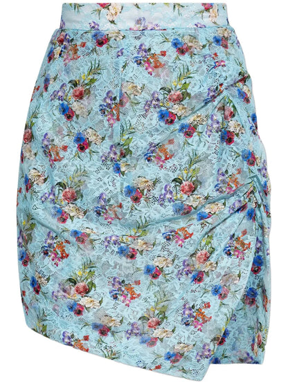 Floral-Print Mini Skirt