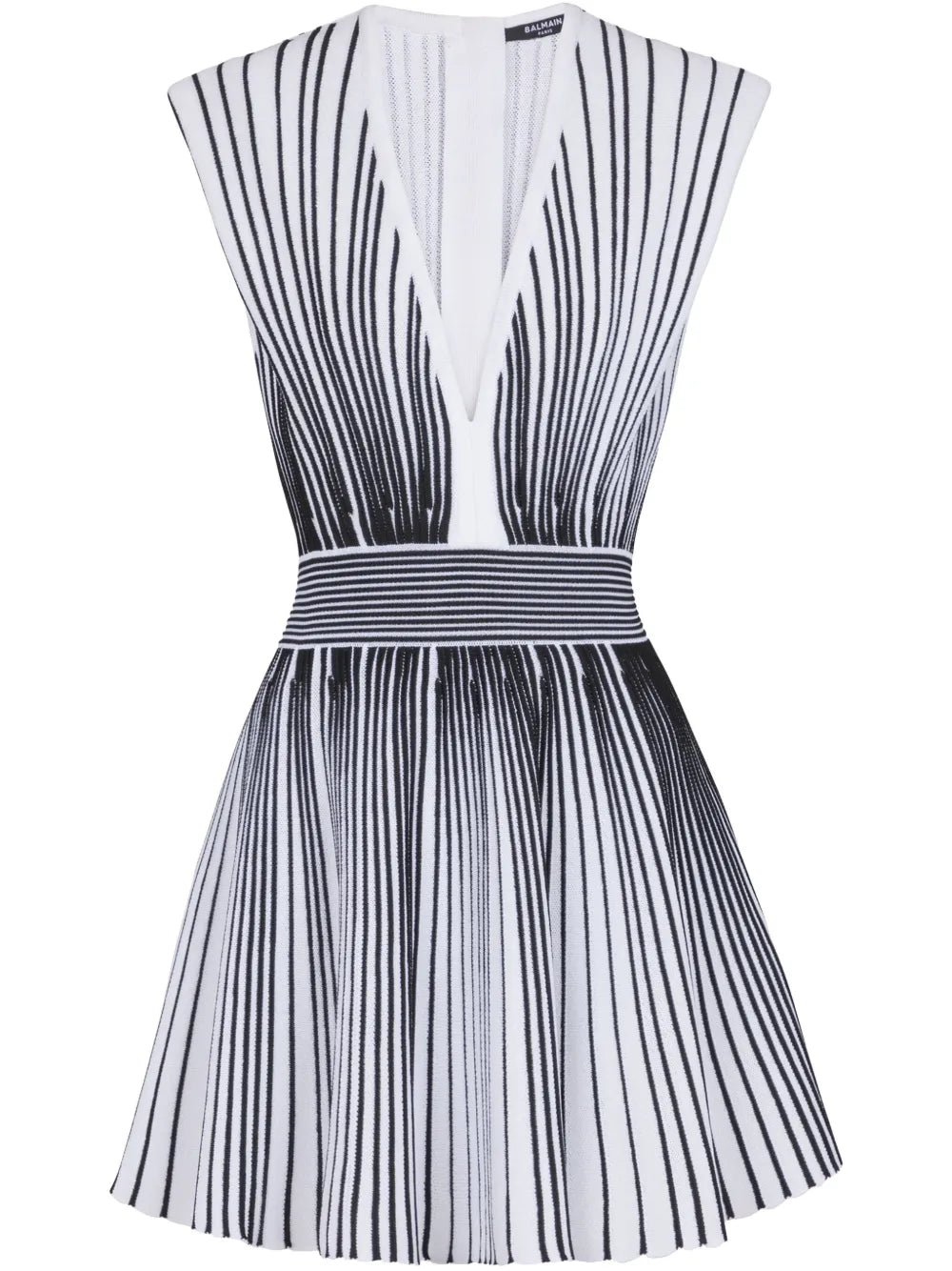 Two-Tone Flared Knitted Dress