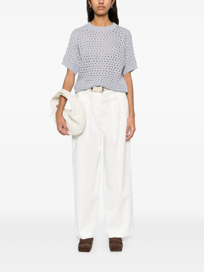 Gabardine-Weave Trousers