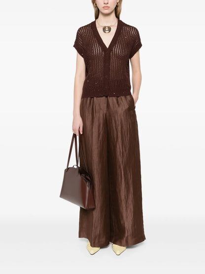 Crinkle-Effect Trousers