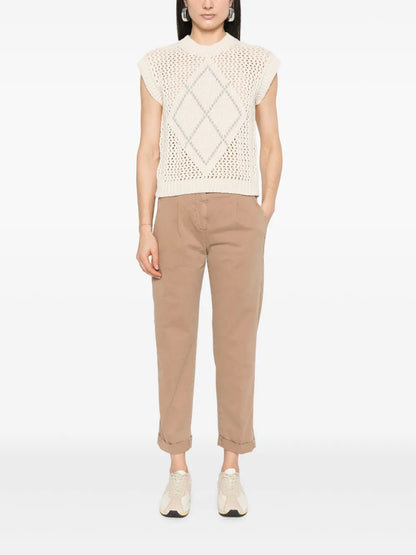 Garment-Dyed Gabardine Trousers