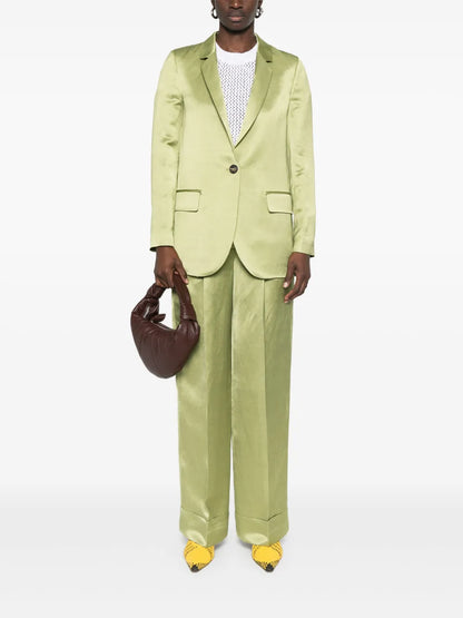 Single-Breasted Satin Blazer