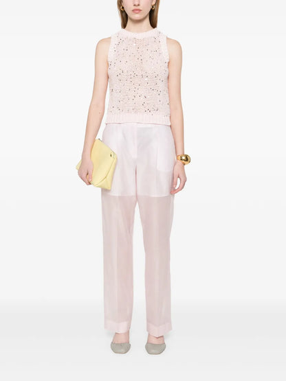Sequin-Embellished Tricot Vest