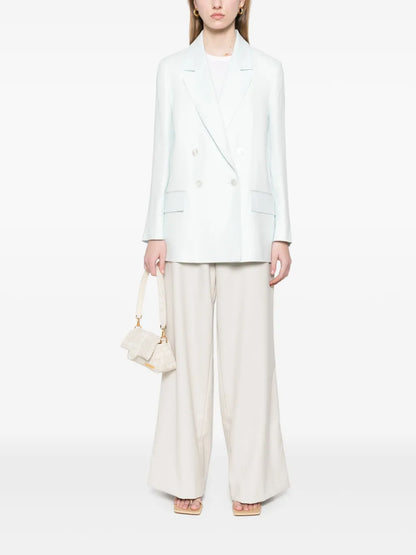 Double-Breasted Linen Blazer