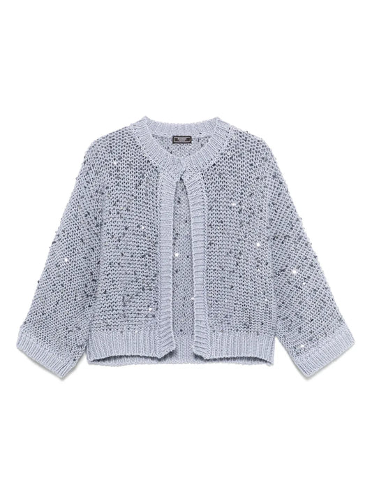 Sequin-Embellished Cotton Cardigan