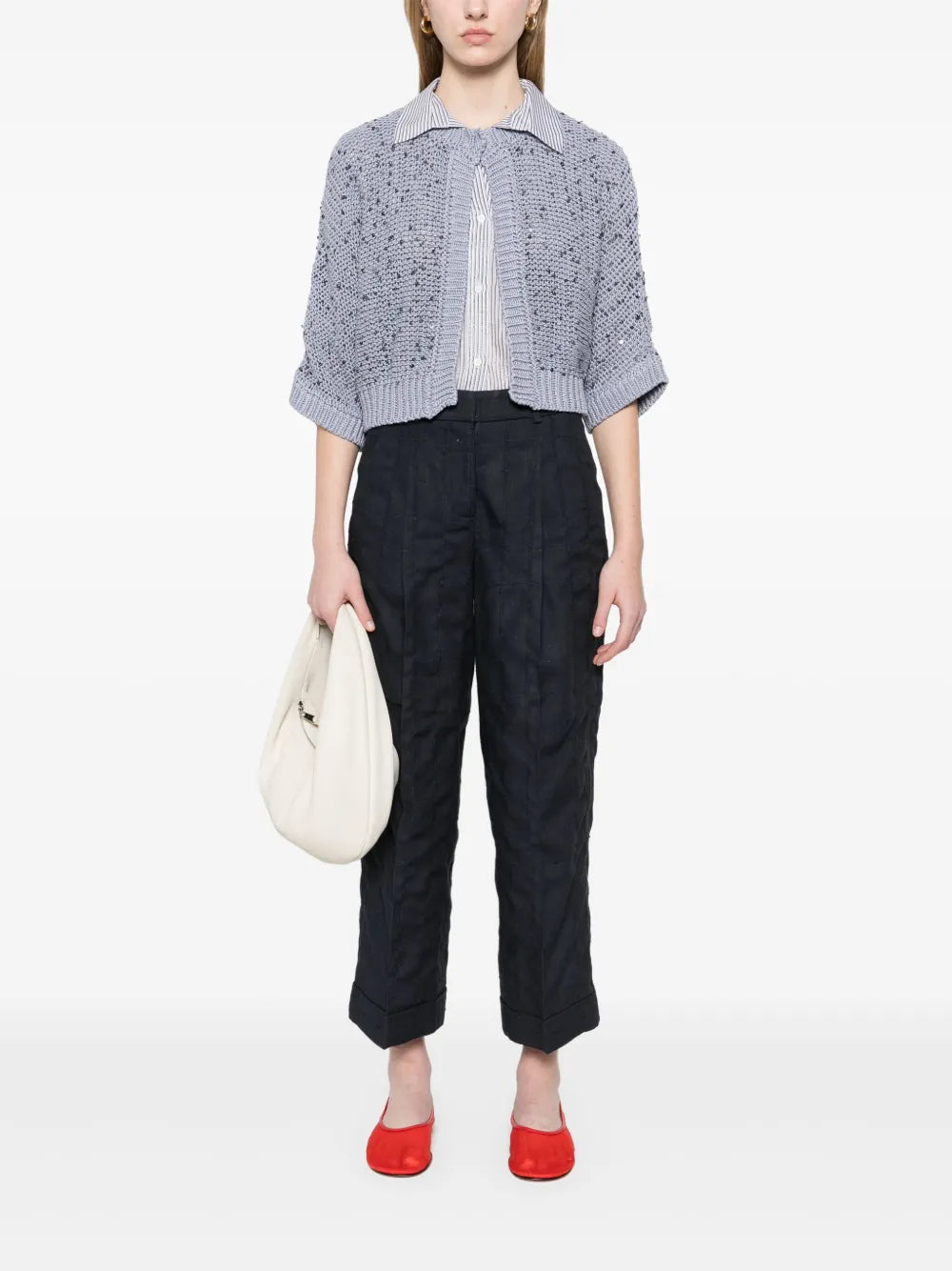 Sequin-Embellished Cotton Cardigan