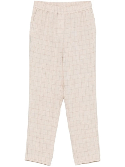 Prince Of Wales Linen Trousers