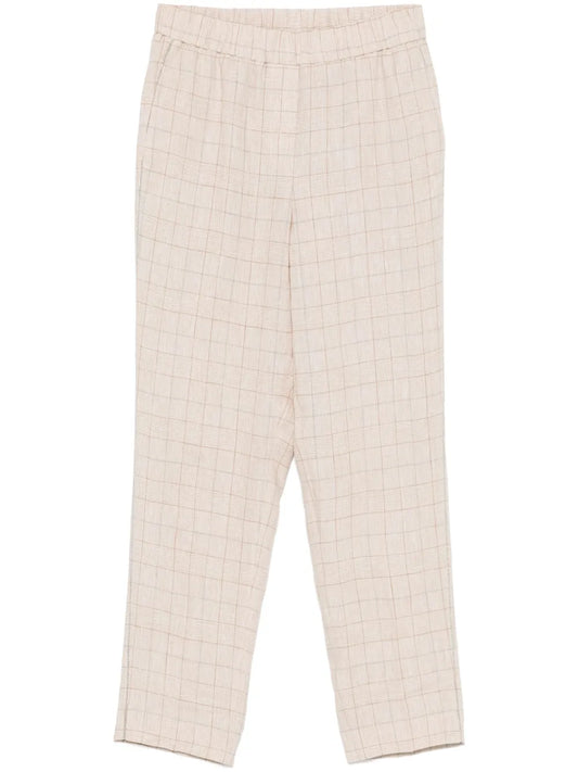 Prince Of Wales Linen Trousers