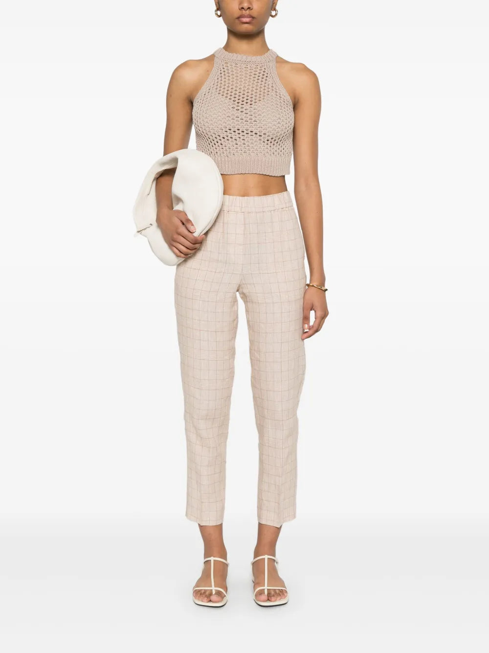 Prince Of Wales Linen Trousers