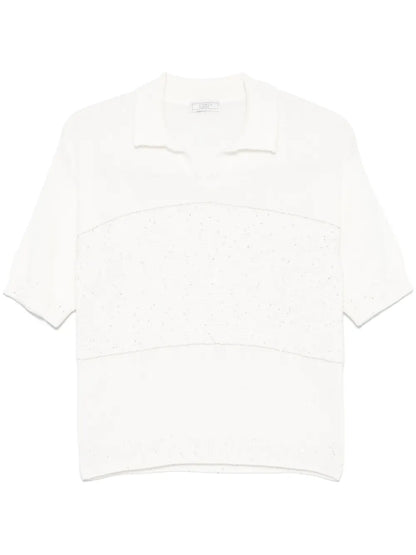 Sequin-Embellished Knitted T-Shirt