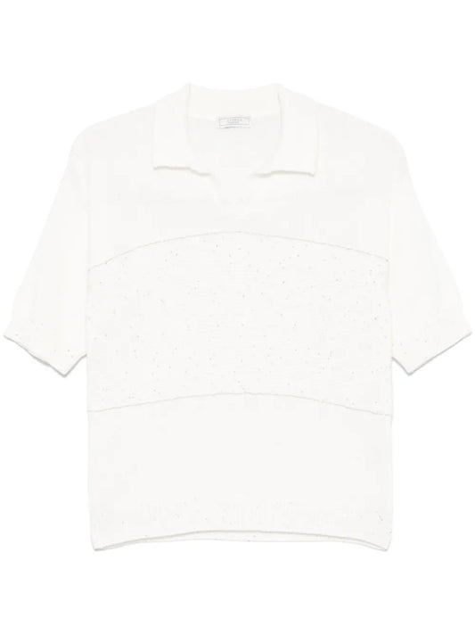 Sequin-Embellished Knitted T-Shirt