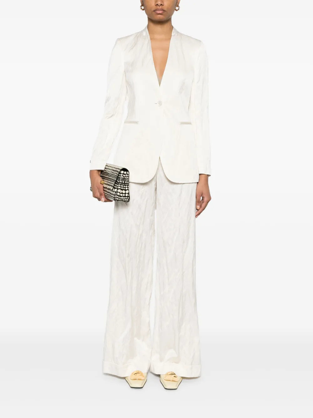 Single-Breasted Satin Blazer