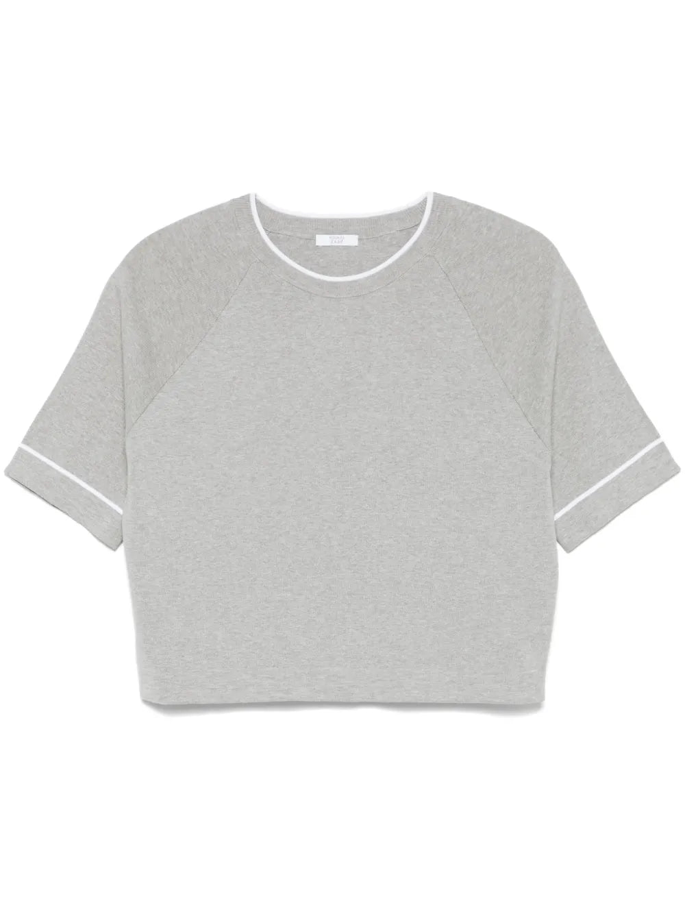 Contrasting-Trim Knitted T-Shirt