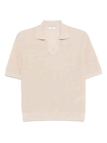Fine-Knit Polo Top