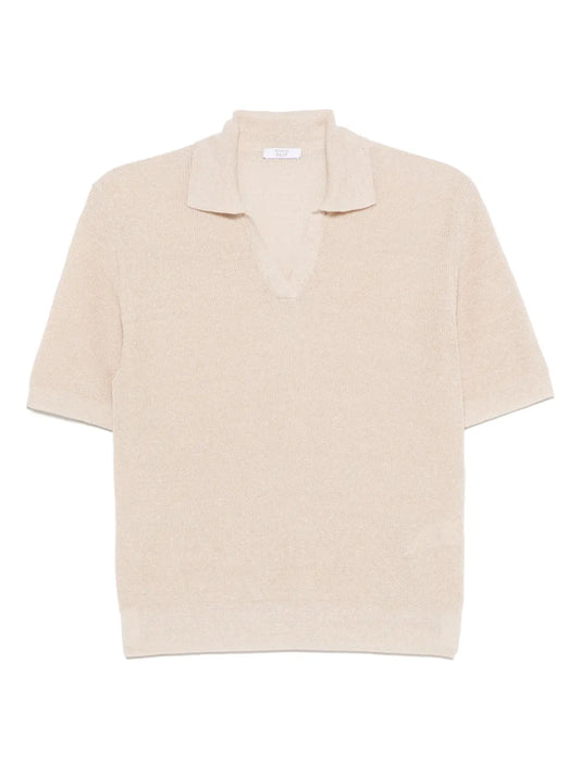 Fine-Knit Polo Top