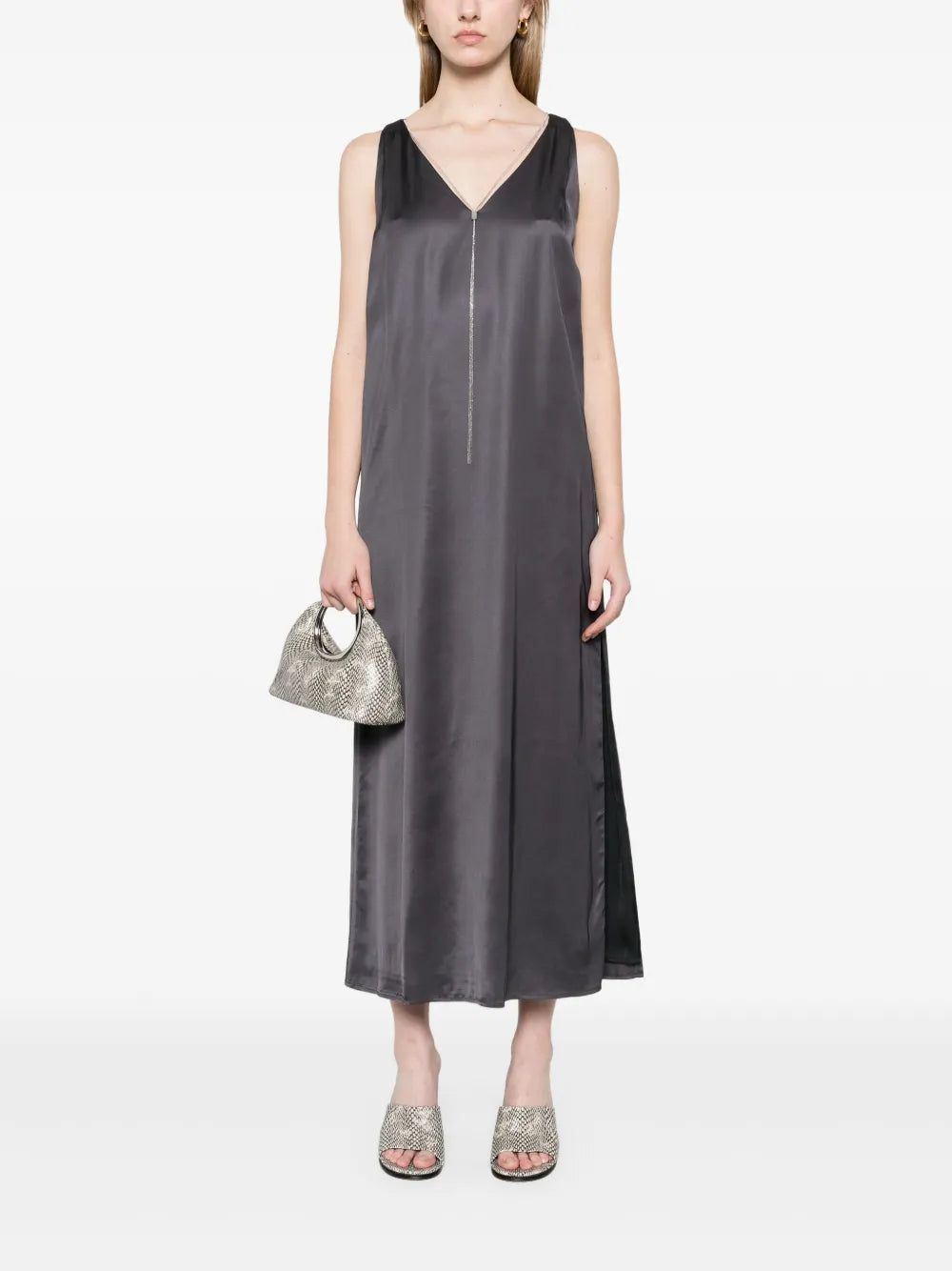 Monili-Chain Detailed Midi Dress