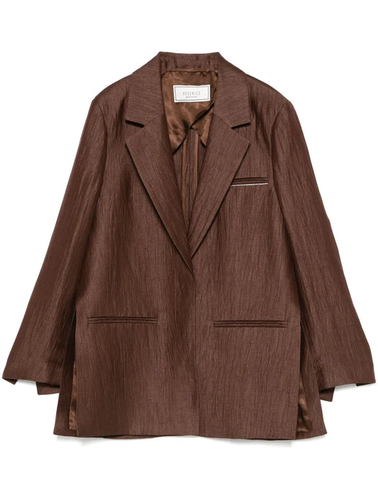 Crushed-Gabardine Blazer