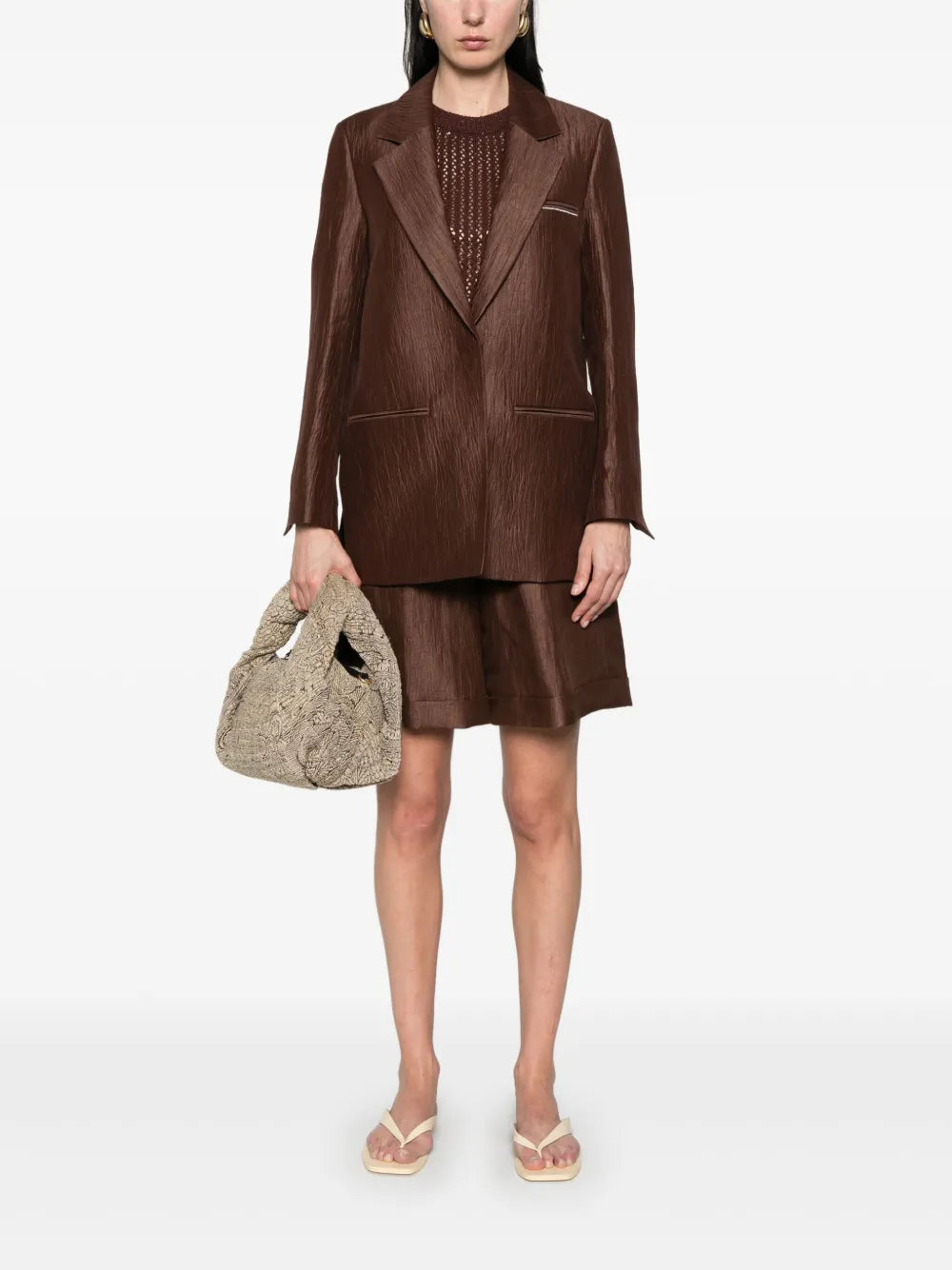 Crushed-Gabardine Blazer
