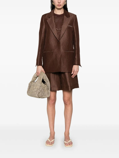 Crushed-Gabardine Blazer