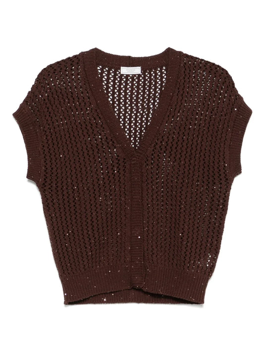 Sequin-Embellished Cardigan