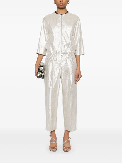 Metallic-Effect Trousers