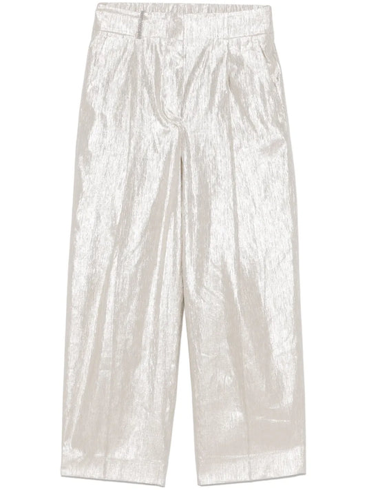 Metallic-Effect Trousers